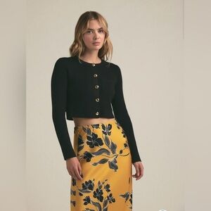 BRAND NEW W/ TAGS - The Quinn Cardigan by Favorite Daughter Black Knit Gold